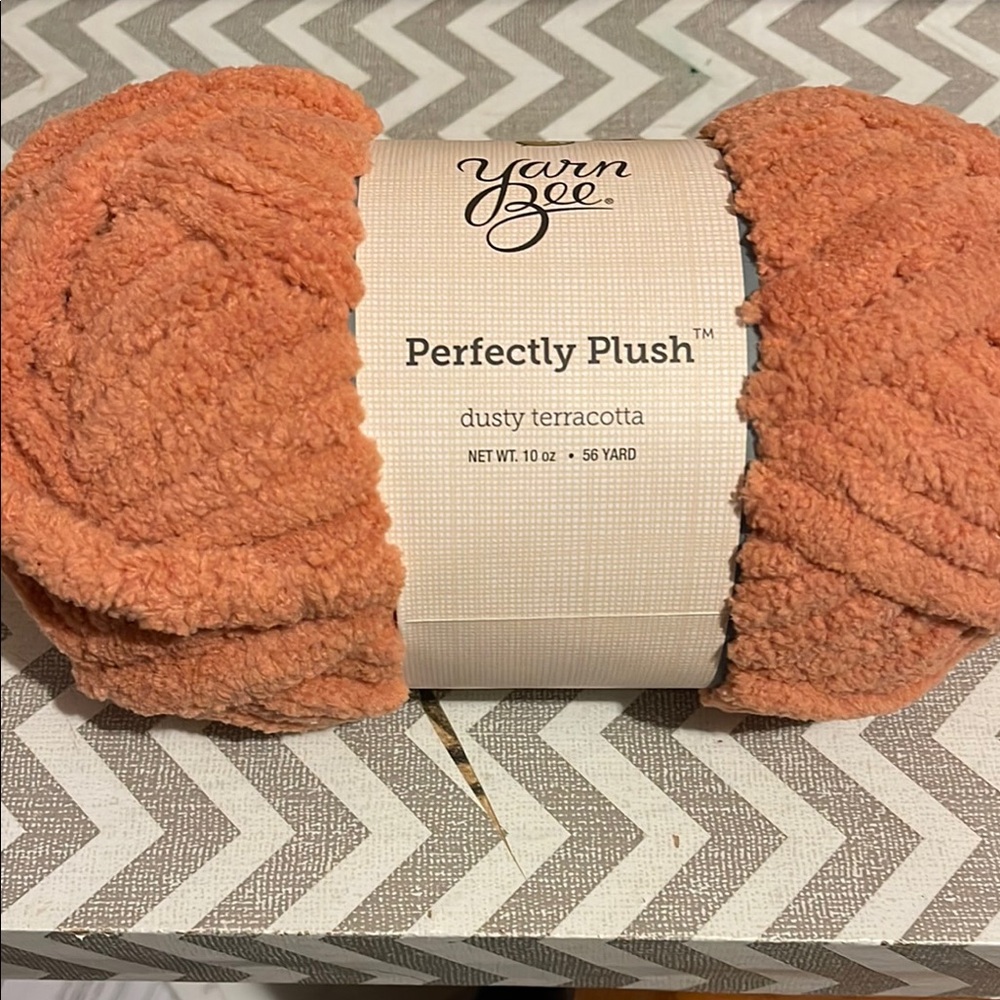 Yarn Bee Plush Yarn in Dusty Terracotta - Soft Chenille Texture